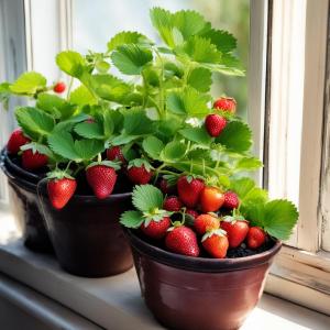 Клубника MIX для выращивания на подоконнике (СУПРИМ, МАРИГЕТ, МУРАНО) 6 ШТУК В УП.